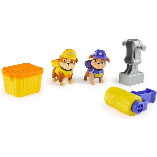 BLISTER 2 FIGURAS RUBBLE Y MIX EQUIPO RUBBLE PATRULLA CANINA PAW PATROL image 1