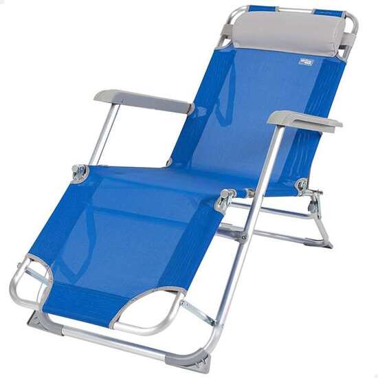TUMBONA ALU RECLINABLE 153X47X33/75CMC/COJIN-AZUL-TEX image 0