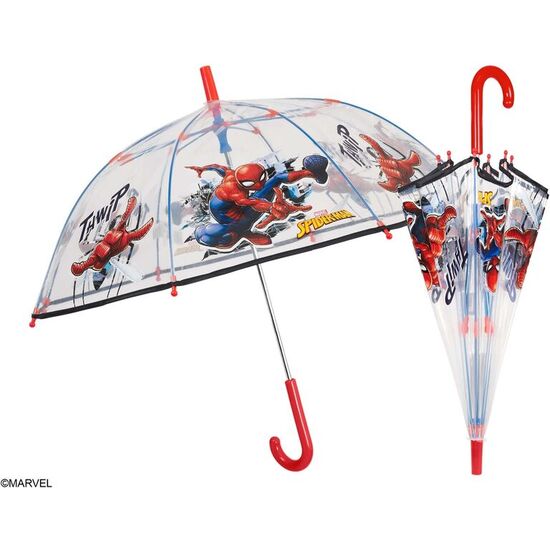 PARAGUAS MANUAL TRANSPARENTE SPIDERMAN MARVEL 45CM image 0