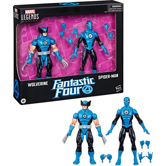 BLISTER 2 FIGURAS WOLVERINE SPIDERMAN LOS 4 FANTASTICOS MARVEL image 0