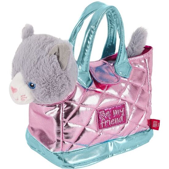 BOLSO MANO + PELUCHE ROSA GATO COCO 28CM image 0