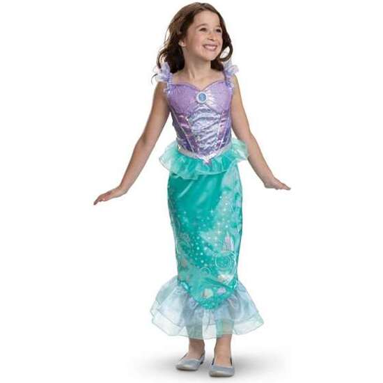 DISFRAZ INFANTIL DISNEY 100 ANIVERSARIO PRINCESA ARIEL CLASSIC TALLA. 7-8 AÑOS image 0
