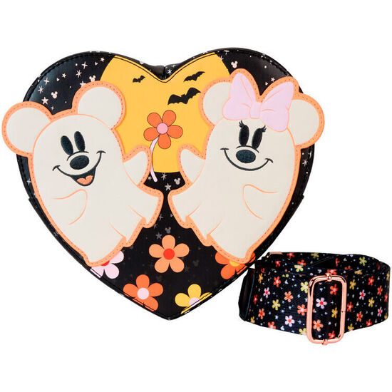 BOLSO BANDOLERA FLORAL GHOST MICKEY &#38; MINNIE DISNEY LOUNGEFLY image 0