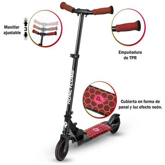 HONEYCOMB SCOOTER WITH LED - RED CON LUCES LED EN PLATAFORMA / RUEDA image 3