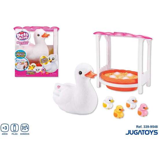 PATO INTERACTIVO PETS ALIVE PASEA CON SUS 3 PATITOS, CON ACCESORIOS image 0