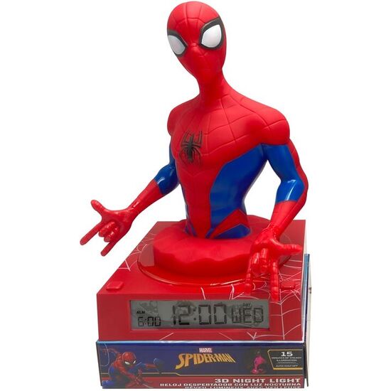 LAMPARA 3D CON DESPERTADOR SPIDERMAN MARVEL image 1