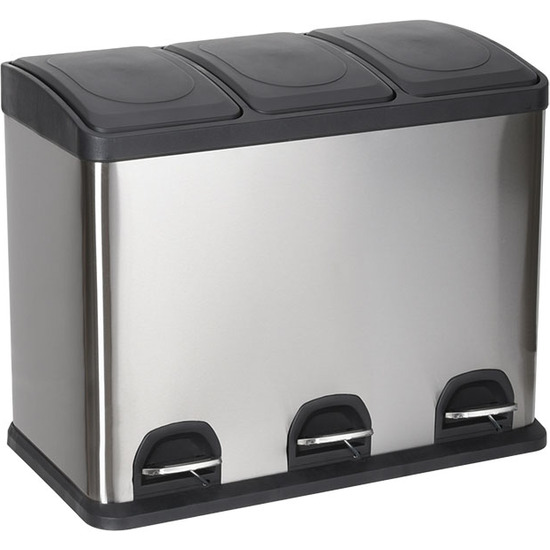 CUBO RECICLAJE SS C/PEDAL 3X15LTS CONFORTIME image 0