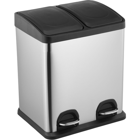 CUBO RECICLAJE SS C/PEDAL 2X15LTS CONFORTIME image 0