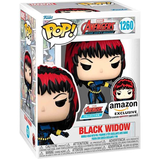 FIGURA POP MARVEL AVENGERS 60TH ANNIVERSARY COMIC BLACK WIDOW WITH PIN EXCLUSIVE image 0