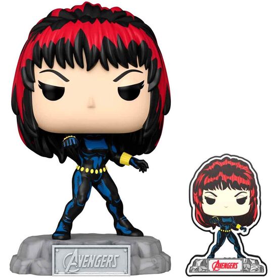 FIGURA POP MARVEL AVENGERS 60TH ANNIVERSARY COMIC BLACK WIDOW WITH PIN EXCLUSIVE image 1