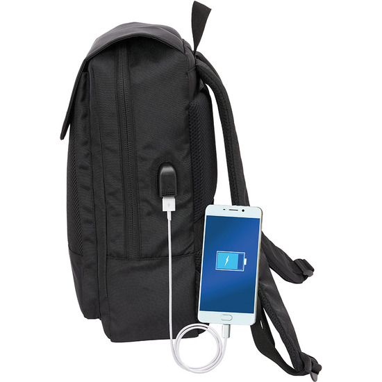 MOCHILA CON SOLAPA PORTATIL 13,3+USB REAL MADRID PREMIUM image 2