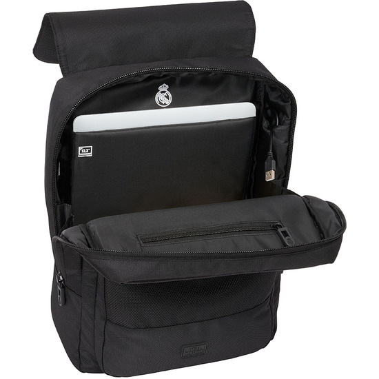 MOCHILA CON SOLAPA PORTATIL 13,3+USB REAL MADRID PREMIUM image 5