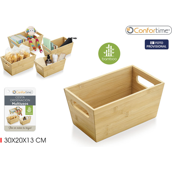 CESTA ORDENACION BAMBU 30X20X13CM CONFORTIME image 1