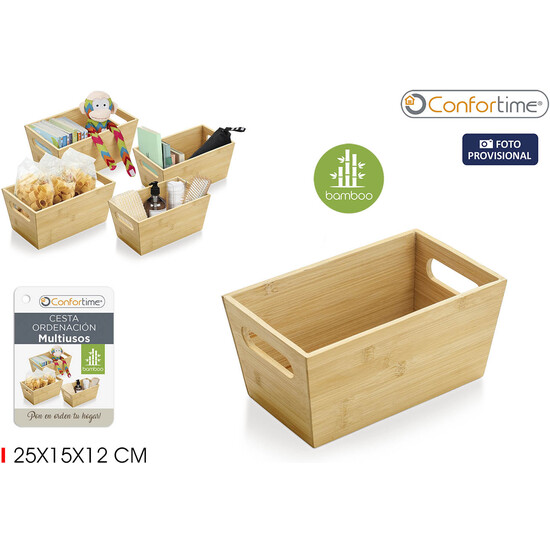 CESTA ORDENACION BAMBU 25X15X12CM CONFORTIME image 1
