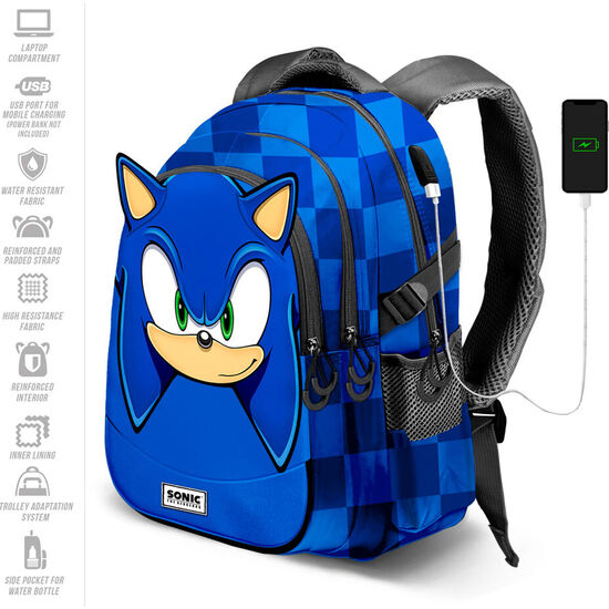 MOCHILA SIGHT SONIC THE HEDGEHOG 44CM ADAPTABLE image 1
