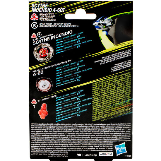 JUEGO SCYTHE INCENDIO 4-60T BEYBLADEX image 3