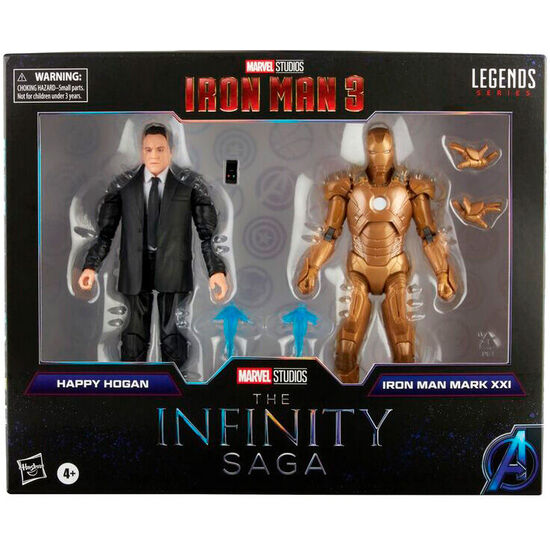 SET 2 FIGURAS HAPPY HOGAN AND IRON MAN MARK XXI IRON MAN 3 THE INFINITY SAGA MARVEL 15CM image 0