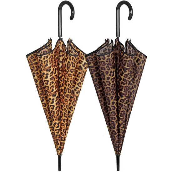 PARAGUAS AUTOMATICO ESTAMPADO LEOPARDO 61CM SURTIDO image 0