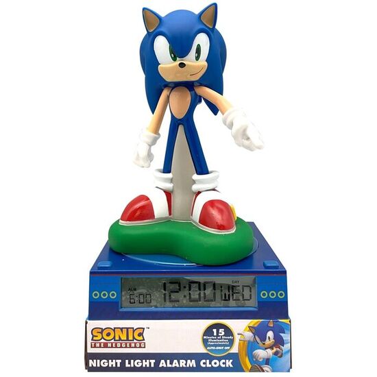 LAMPARA 3D CON DESPERTADOR SONIC THE HEDGEHOG image 0