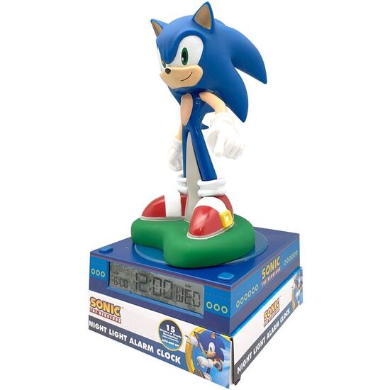 LAMPARA 3D CON DESPERTADOR SONIC THE HEDGEHOG image 1