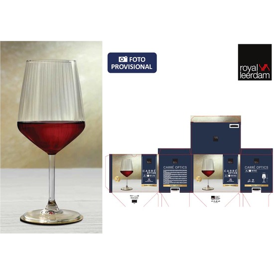 SET 6 COPAS VINO 65CL CARRE OPTICS image 0