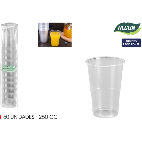 SET-50 VASO TRANSPARENTE 250CC ALGON image 0