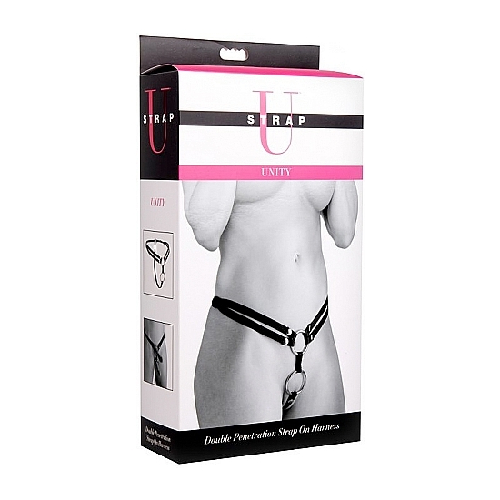 UNITY DOUBLE PENETRATION STRAP ON HARNESS image 1