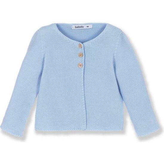 CHAQUETA C/REDONDO CELESTE TALLA 9 MESES image 0