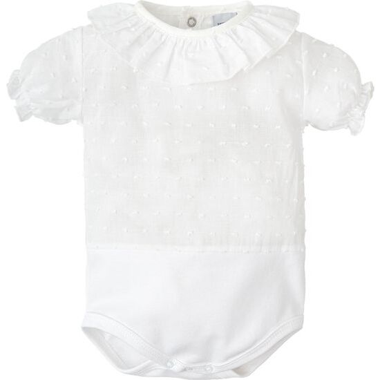 BODY PLUMETTI C/VOLANTE M/C BLANCO TALLA 6 MESES image 0