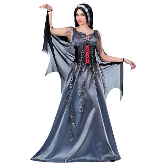 DISFRAZ VAMPIRESA DE MEDIANOCHE VESTIDO, CORSÉ Y CAPA TALLA L image 0