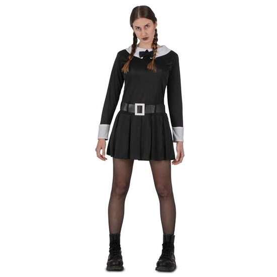 DISFRAZ NIÑA SINIESTRA VESTIDO Y CINTURÓN TALLA XL image 0