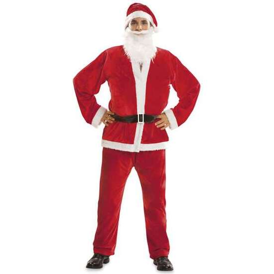 DISFRAZ PAPÁ NOEL SOMBRERO, BARBA, CHAQUETA, CINTURÓN Y PANTALÓN TALLA XL image 0