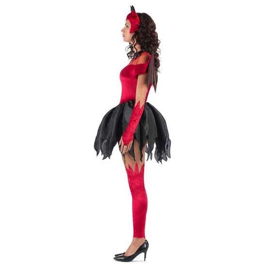 DISFRAZ DIABLESA TOCADO, ALAS, VESTIDO CON COLA, GUANTES Y CALIENTAPIERNAS TALLA L image 1