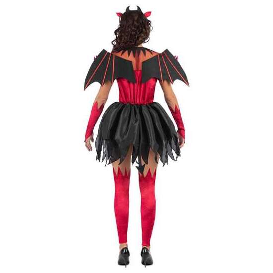 DISFRAZ DIABLESA TOCADO, ALAS, VESTIDO CON COLA, GUANTES Y CALIENTAPIERNAS TALLA L image 2