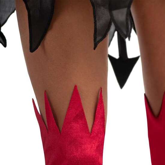 DISFRAZ DIABLESA TOCADO, ALAS, VESTIDO CON COLA, GUANTES Y CALIENTAPIERNAS TALLA L image 4