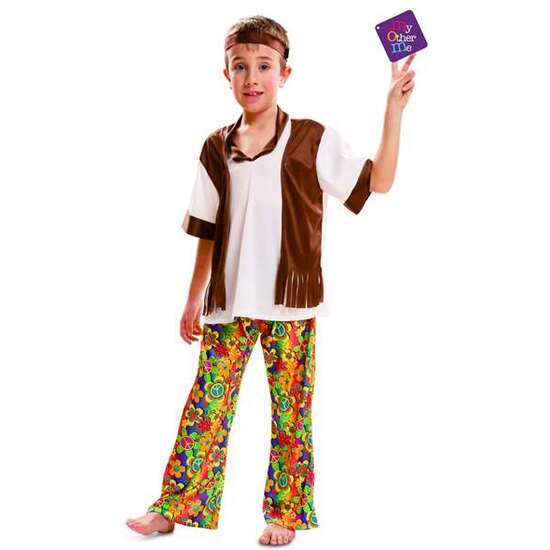 DISFRAZ HAPPY HIPPIE CHICO 5-6 AÑOS NIÑO (CINTA CABEZA, CAMISA CON CHALECO Y PANTALÓN) image 0