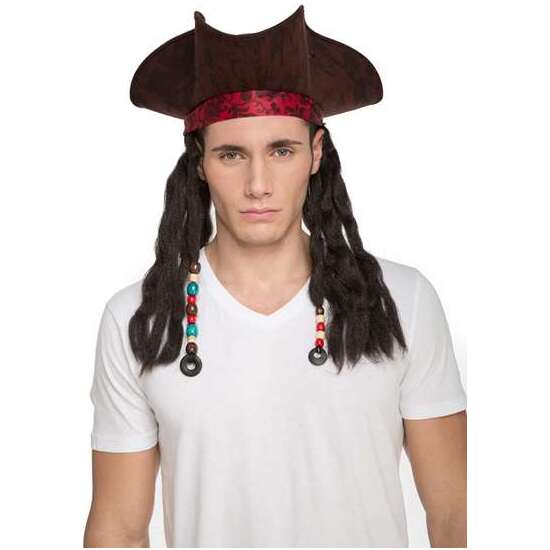 SOMBRERO PIRATA TRENZAS 58 CM image 0