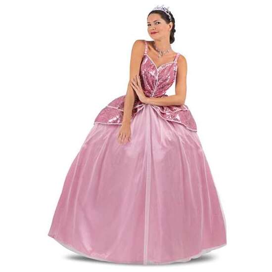 DISFRAZ PRINCESA ROSA TIARA, VESTIDO Y ENAGUA TALLA M image 1
