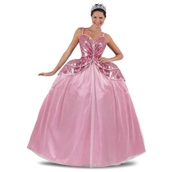 DISFRAZ PRINCESA ROSA TIARA, VESTIDO Y ENAGUA TALLA L image 0