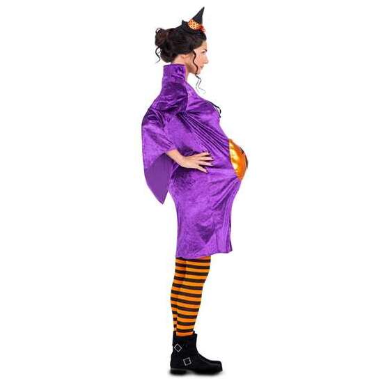 DISFRAZ BRUJA CALABAZA TOCADO, VESTIDO CON BOLSILLO Y MEDIAS TALLA M image 1