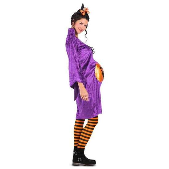 DISFRAZ BRUJA CALABAZA TOCADO, VESTIDO CON BOLSILLO Y MEDIAS TALLA M image 3