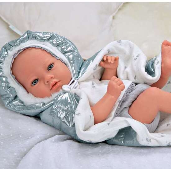 MUÑECA REBORN ARIAS 38 CM BORJA GRIS C/MANTA (CUERPO VINYL, SEXO NIÑO) image 4