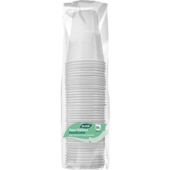 SET-50 VASO BLANCO 330CC ALGON image 0