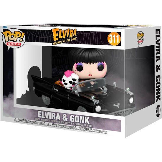 FIGURA POP RIDES DELUXE ELVIRA MISTRESS OF THE DARK ELVIRA & GONK image 0