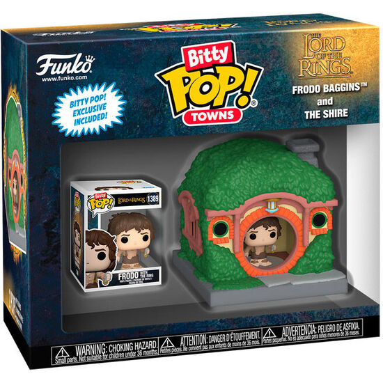 FIGURA BITTY POP TOWN EL SEÑOR DE LOS ANILLOS FRODO BAGGINS AND THE SHIRE image 0