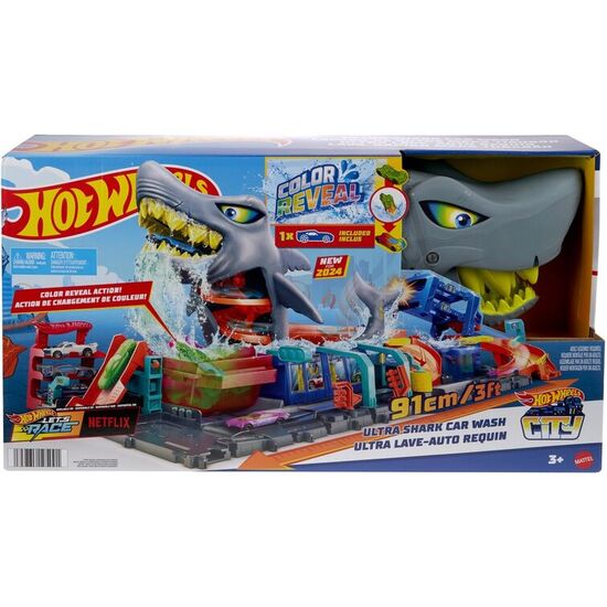 TUNEL DE LAVADO CON TIBURÓN HOT WHEELS CITY image 0