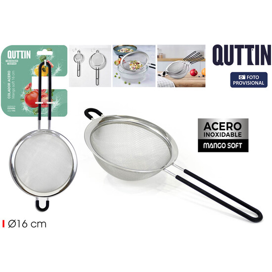# -72- COLADOR ACERO MANGO SOFT 16CM QUTTIN image 2
