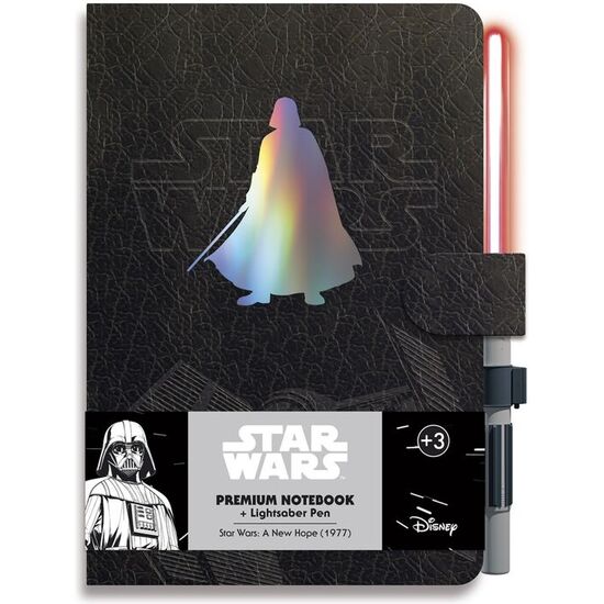 CUADERNO A5 PREMIUM + BOLIGRAFO SABLE DE LUZ DARTH VADER STAR WARS image 0
