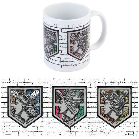 TAZA EMBLEMAS MUROS ATTACK ON TITAN 350ML image 0