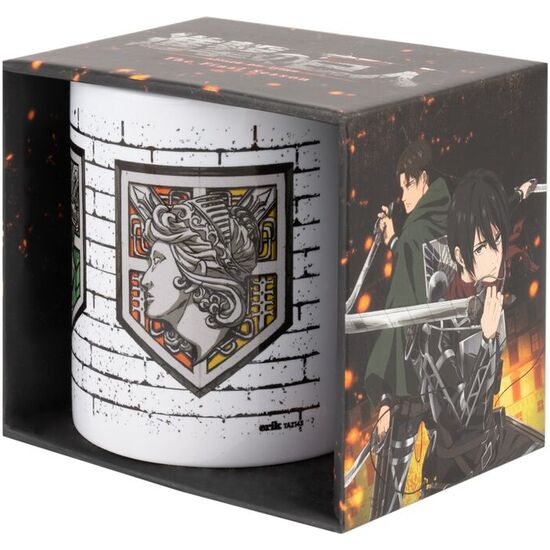 TAZA EMBLEMAS MUROS ATTACK ON TITAN 350ML image 1